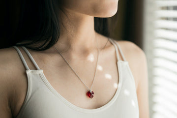 heart necklace with ruby