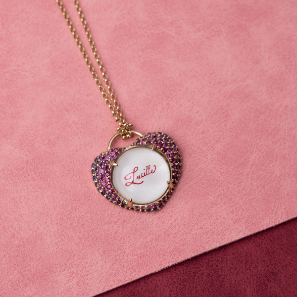 Custom Calligraphied Essex Crystal Heart