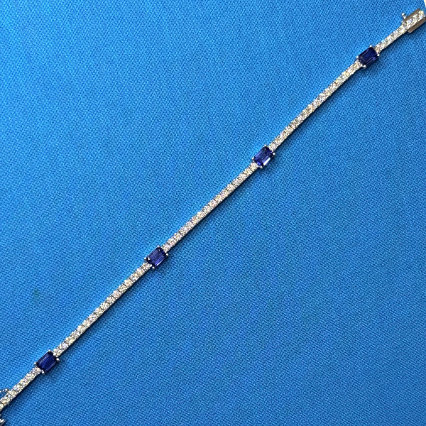 Diamond and Sapphire Tennis Bracelet