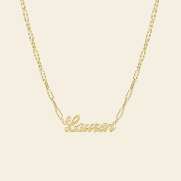 Tres Chic Name Paperclip Necklace